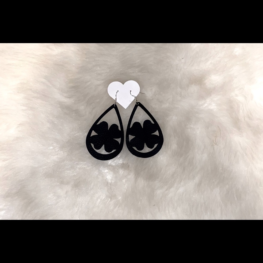 Faux leather earrings
